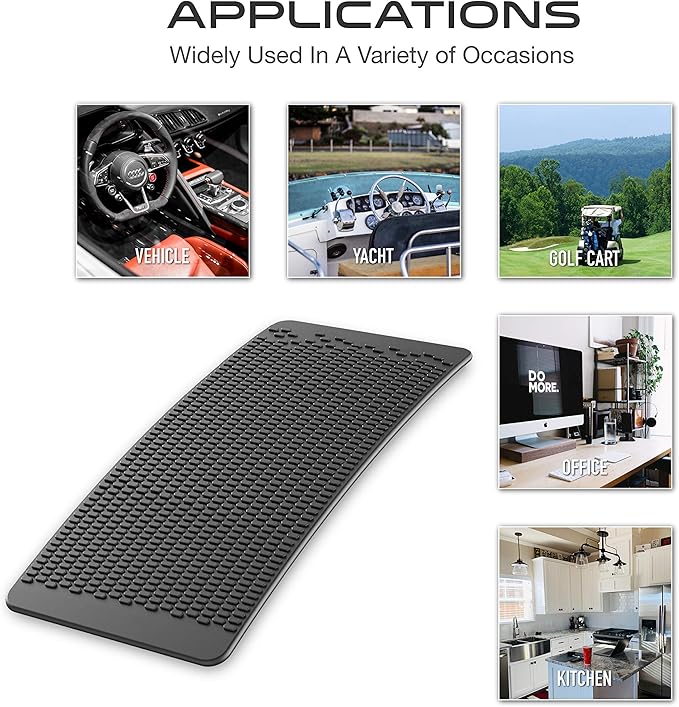 Car Dashboard Non Slip Mat, JIMISHA Anti Slip Pad, Anti Slide Sticky Dash Pad, Multifunctional Fixate Gripping Gel Pad for Radar Detector, Cell Phone, Keys, Glass, GPS, Coins 6.3x2.8 inch (2 Pack)