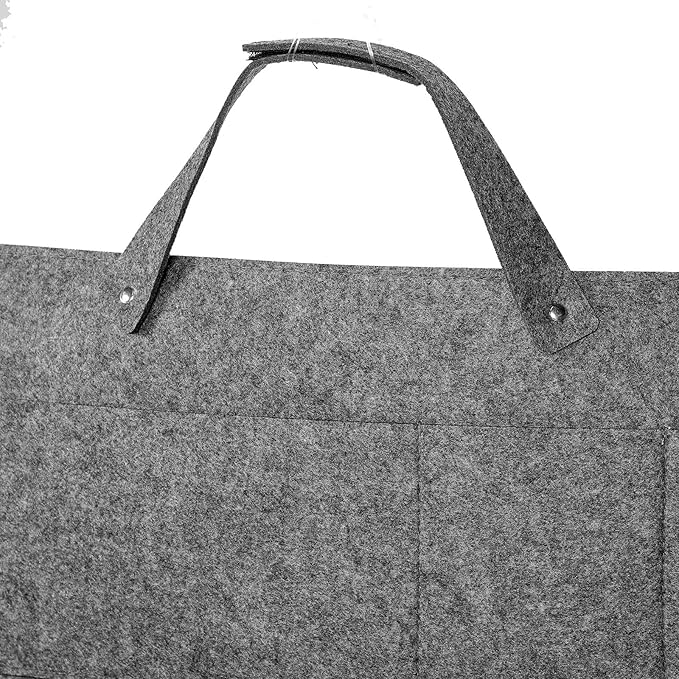 Car Backseat Hanging Storage Bag Felt Seat Organizer with Kick Protection Medium Gray Small Pouch for Vehicle Interior and Travel