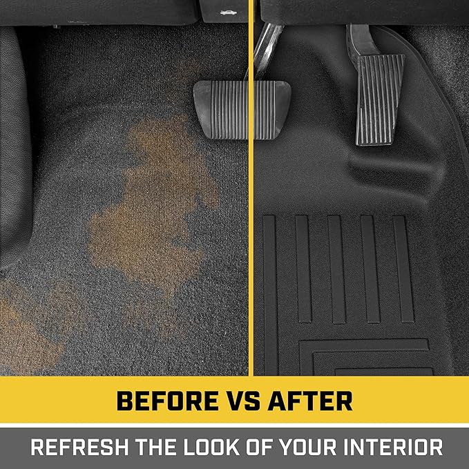 Cat® Floor Mats for 2015-2026 Ford F-150 SuperCrew Cab, Front & Rear, All Weather Protection 3D Contour Fit Custom Fit Floor Liners, Black