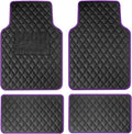 FH Group Floor Mats - Faux Leather Floor Mats for Cars, Universal Fit Automotive Floor Mats, All Purpose Car Floor Mats, PU Leather Protector Mat for Most Sedan, SUV, Truck Floor Mats Purple