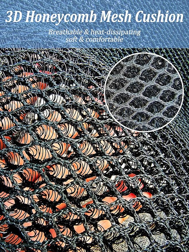 YUNZLAN Breathable 3D Air Mesh Car Seat Cushion Pad,Summer Cool Ventilated Car Back Cushion Fit for Cars, SUVs, Trucks,Pickup 25.6" x 20" (Black, 1 Pack Back Cushion)