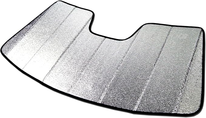 Custom Fit Car Sun Shade Windshield | Sun Visor | Car Window Shades | Fold Up Front Sunshade Visor | Compatible with Audi A7 2010-2017 | CFS-013-S | Silver & Grey 1-pc Set