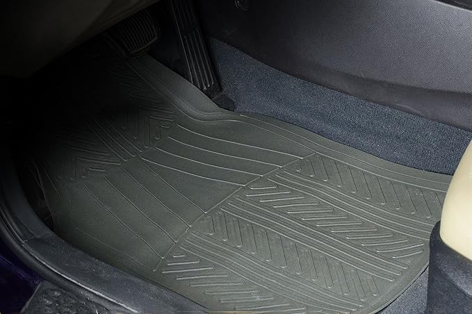 Armor All Floor Protector, Universal Floor Mats for Cars, Trucks, and SUVs, All-Season Mats, Trim to Fit for Full Coverage, Premium Quality and Easy to Clean, Gray (4-Piece)