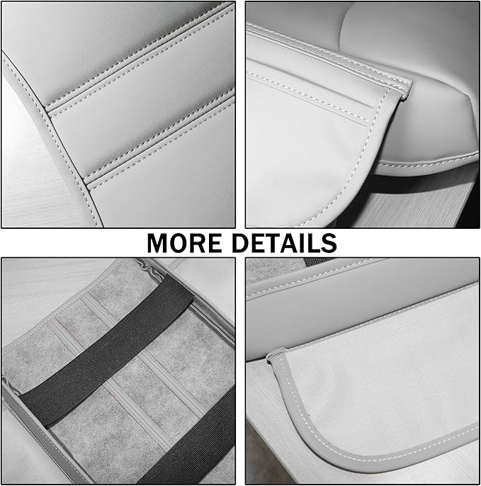 SENSHINE Armrest Cover for Honda Pilot Accessories 2023 2024 2025 2026 Center Console Cover Anti-Scratch Leather Armrest Protector Middle Console Pad with Side Pockets for Honda Pilot (Gray)