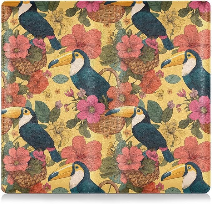 ALAZA Flower Basket Toucan Pattern Car Registration and Insurance Card Holder Vehicle Glove Box Car Organizer Driver License Documents Holder Waller Case Organizers