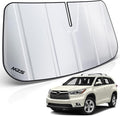 MZS Windshield Sun Shade Compatible with Highlander 2014-2019, Foldable SUV Front Window Sunshade with Storage Pouch, Sun Visor Shield for Interior Protector