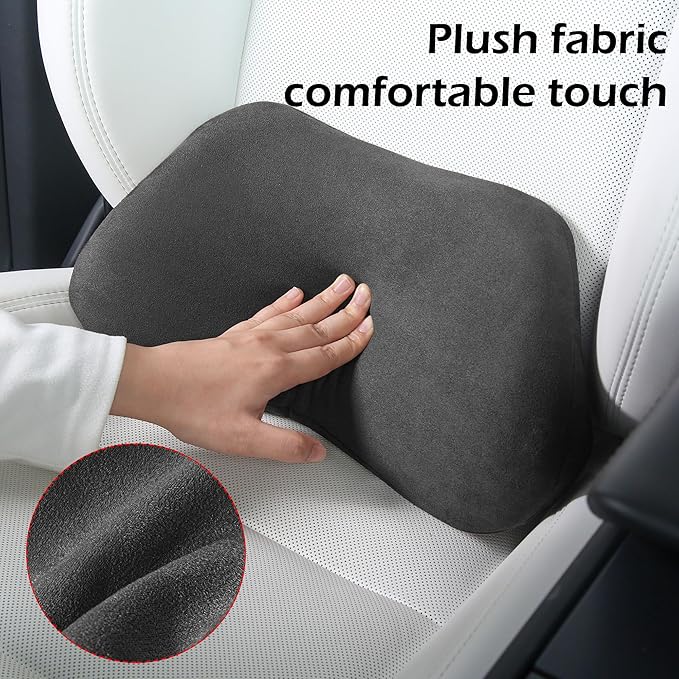 Lumbar Support Pillow for Car, Ergonomic Memory Foam Back Cushion for Driving, Seat Office Chair, Gaming Chair, Lower Back Support for Back Pain Relief, Black, 1 Pack