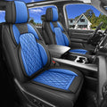 DuDuWang Car Seat Covers Custom Fit for Toyota Tacoma 2016-2023 Breathable Waterproof Faux Leather Protective Seat Cover with Pickup Truck (Black & Blue, Front Seat)