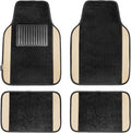FH Group Automotive Floor Mats – Universal Fit Premium Carpet Car Mats with Driver Heel Pad, Full Set for Cars, SUVs & Trucks - Beige