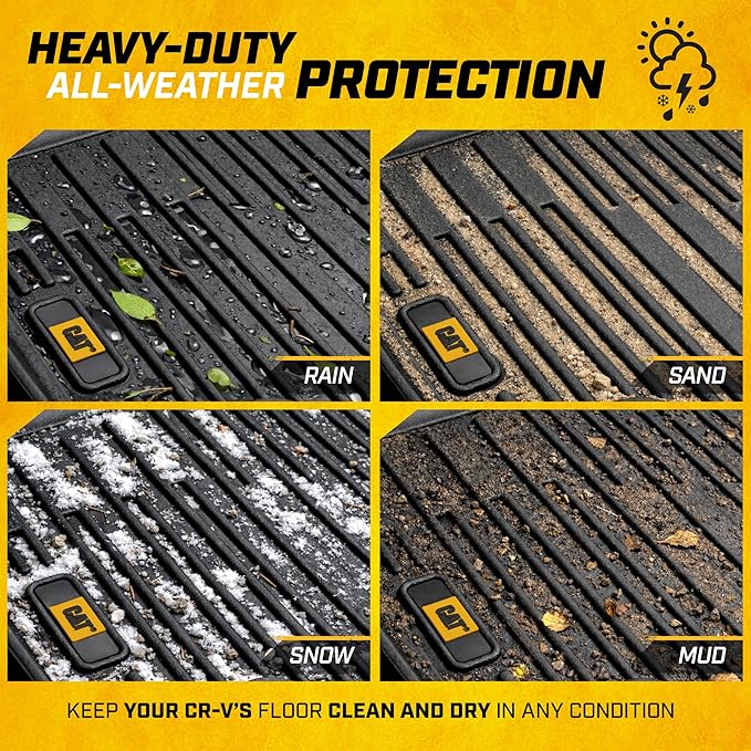 CAT® JustFit™ 3D Custom Fit Floor Mats for Honda CRV 2023, 2024, 2025, 2026 - Heavy Duty Floor Liner Protection Laser Measured, Honda CRV Accessories Car Floor Liners
