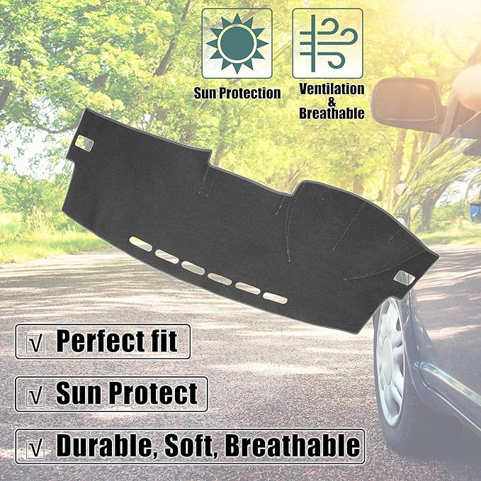 X AUTOHAUX Car Dashboard Cover Gray Polyester Non-Slip Dash Cover Mat Protector Carpet Sunproof for Toyota Corolla 2009-2011