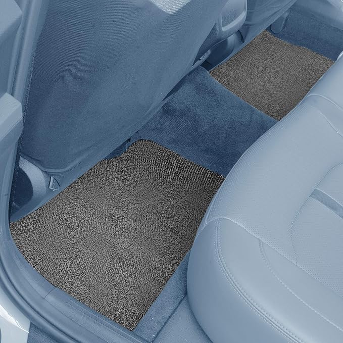 FH Group Car Floor Mats - All Weather Full Set of Gray Rubber Floor Mats for Cars, Ultra DIY Waterproof, Trimmable Automotive Floor Mats for Sedan, Van, SUVs and Truck Mats