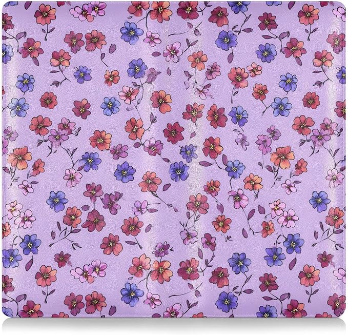 ALAZA Red Blue Flowers Floral Car Registration and Insurance Card Holder Vehicle Glove Box Car Organizer Driver License Documents Holder Waller Case Organizers