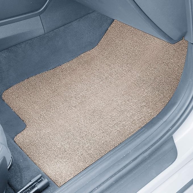 FH Group Car Floor Mats - All Weather Full Set of Beige Rubber Floor Mats for Cars, Ultra DIY Waterproof, Trimmable Automotive Floor Mats for Sedan, Van, SUVs and Truck Floor Mats