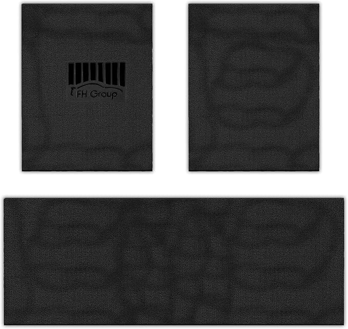 FH Group Car Floor Mats - All Weather Full Set of Black Rubber Floor Mats for Cars, Ultra DIY Waterproof, Trimmable Automotive Floor Mats for Sedan, Van, SUVs and Truck Floor Mats