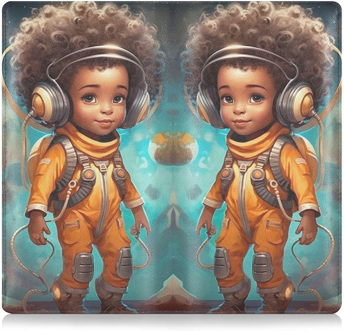 African American Black Girl Astronaut Car Registration and Insurance Holder Vehicle Glove Box Organizer Car Accessories Wallet Case for Women Men 202a1110