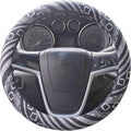 Medium Ethnic Style Coarse Flax Cloth Automotive Steering Wheel Cover Anti Slip and Sweat Absorption Auto Car Wrap Cover (14.5''-15'',G)