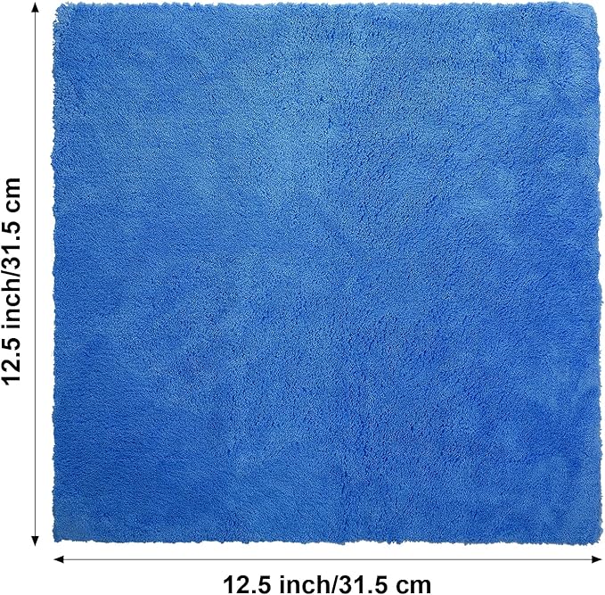 Shimeyao 30 Pcs 12.5 × 12.5 Inch Edgeless Microfiber Plush Towels for Cars Detailing Drying Wash Polishing Absorbent Cleaning Cloths, 500 GSM