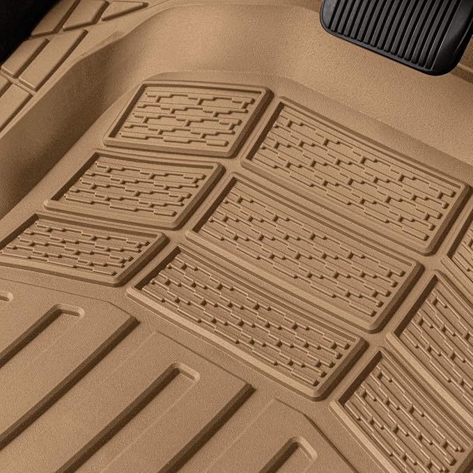 Cat® CAMT-9014 (4-Piece) Heavy Duty Deep Dish Rubber Floor Mats, Trim to Fit for Car Truck SUV & Van, All Weather Total Protection Durable Liners