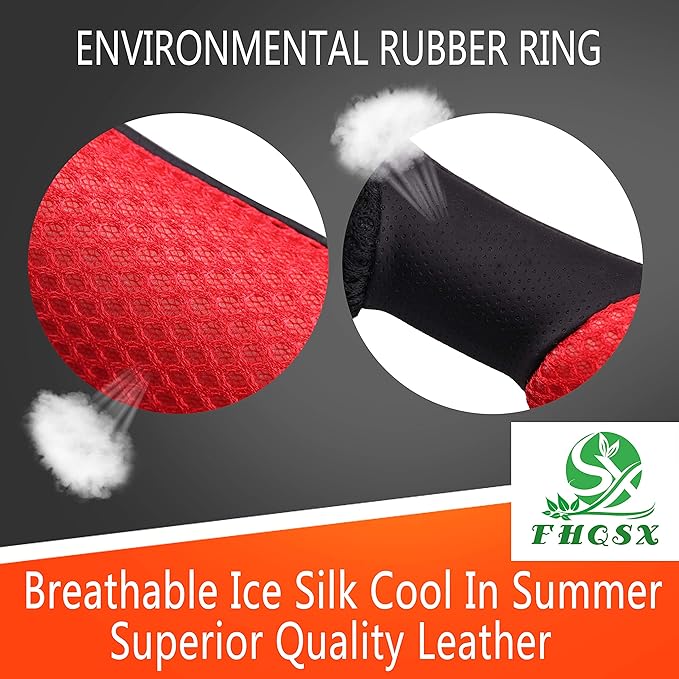 Auto Steering Wheel Cover Hand Pad Cushion Slip-on Universal Fit 15'' / 38 cm (red)
