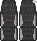 CAR PASS Bling Diamond Car Mats Rubber Floor Mats Full Set Anti-Slip 3D Rhombus Waterproof Trim Fit Liner Universal Glitter Crystal Sparkly Shining Rhinestone Girl Women SUV Sedan, Multicolor Diamond