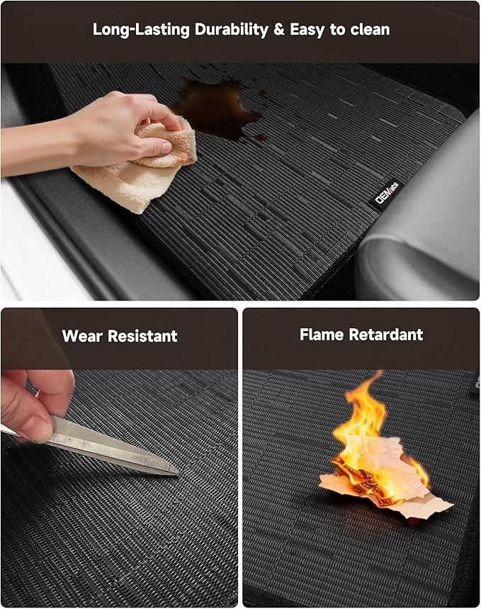 Ultra Durable Car Floor Mats, Premium PVC Coil All-Weather Automotive Floor Mats, Universal Fit with Anti-Slip Nibbs Backing, Waterproof | Wear Resistant | Flame Retardant, Black 4PCS