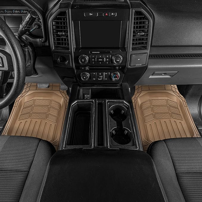Cat® CAMT-9014 (4-Piece) Heavy Duty Deep Dish Rubber Floor Mats, Trim to Fit for Car Truck SUV & Van, All Weather Total Protection Durable Liners