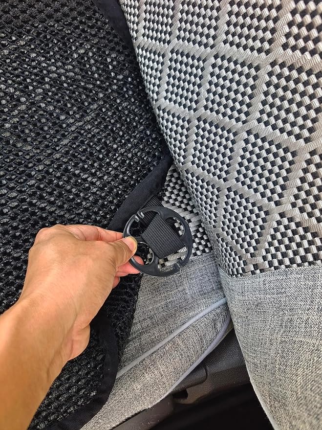 acdiac Summer Cool 3D Air Mesh Breathable Vented Car Seat Cushion Pad Set,Universal Auto Back Cooling Ventilated Seat Cover for Car SUV Truck Van Pickup (Black, 1 Pack seat pad +1 Pack Back Cushion)
