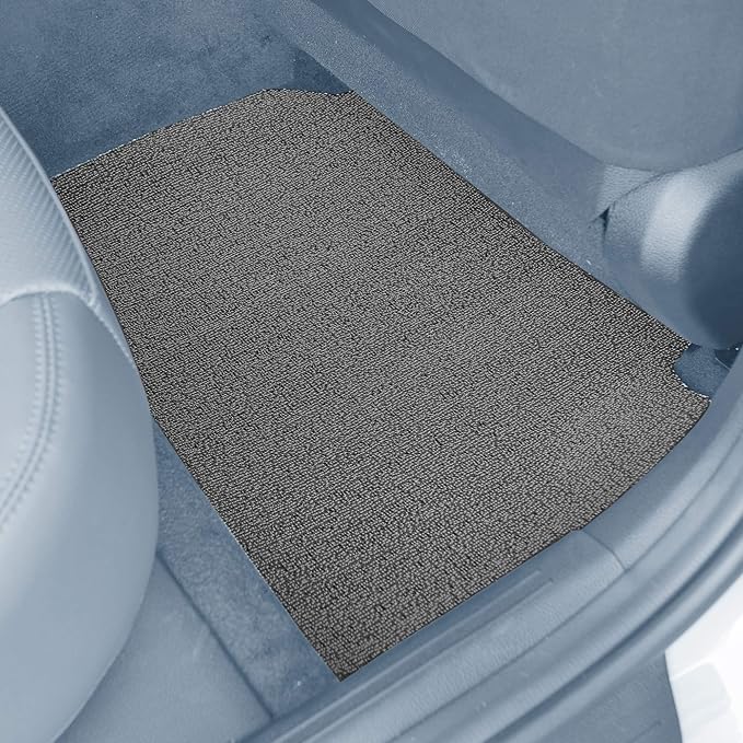 FH Group Car Floor Mats - All Weather Full Set of Gray Rubber Floor Mats for Cars, Ultra DIY Waterproof, Trimmable Automotive Floor Mats for Sedan, Van, SUVs and Truck Mats