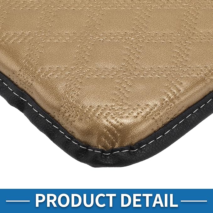 Car Armrest Cushion Pad Non-slip 11.81"x8.27" PU,Breathable Cotton and Linen Beige Center Console Lid