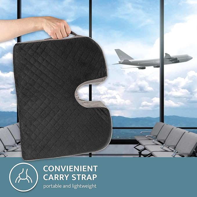 Kölbs Car Seat Cushion Truck Driver Cushion, Wedge Seat Cushion with Cutout for Coccyx Tailbone Pain Relief, Stylish Chic Jacquard Cover