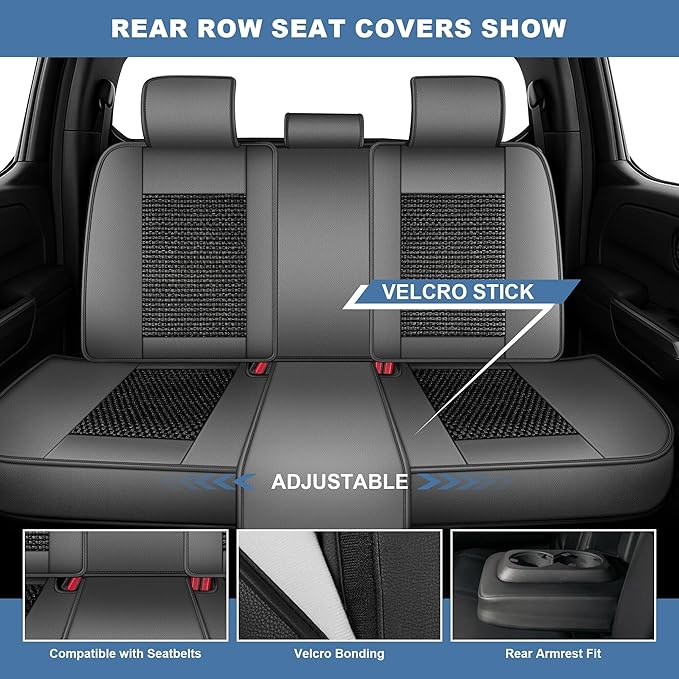 Ahsrnl Seat Covers Fit for Subaru Forester 2007-2025 2026 Full Set Cooling Ice Silk Faux Leather Seat Covers Breathable Seat Cushion Protector（5 Seat,Black&Gray）