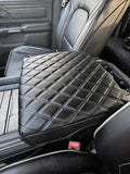 Center Console Armrest Cover for 2019-2026 Dodge Ram 1500 2500 3500 Accessories, Vinyl Leather Middle Console Cover Cushion Pad, Black(Fits Bucket Seat Only)