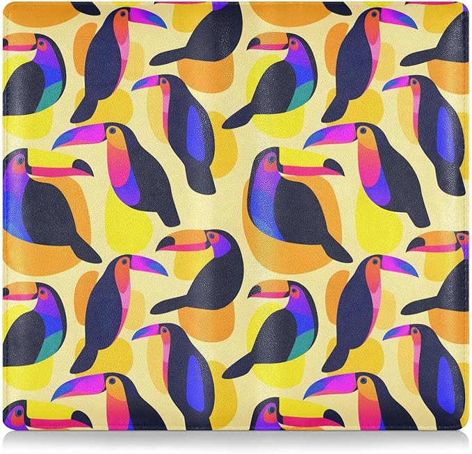 ALAZA Color Block Toucan Car Registration and Insurance Card Holder Vehicle Glove Box Car Organizer Driver License Documents Holder Waller Case Organizers