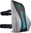 TULARIS Extra Dense Lumbar Pillow with Double Adjustable Straps - Ergonomic Lumbar Support Pillow for Office Chair, Car, Couch Firm Back Support for Lower Back & Spine Pain Relief Memory Foam Cushion