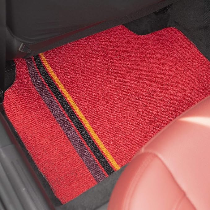 FH Group Car Floor Mats - All Weather Full Set of Red Rubber Floor Mats for Cars, Ultra DIY Waterproof, Trimmable Automotive Floor Mats Floor Mats for Sedan, Van, SUVs and Truck Floor Mats