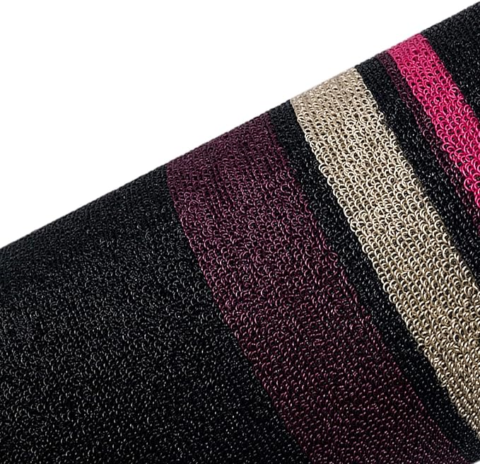 FH Group Car Floor Mats - All Weather Full Set of Black with Stripes Rubber Floor Mats for Cars, Ultra DIY Waterproof, Trimmable Automotive Floor Mats for Sedan, Van, Truck and SUVs