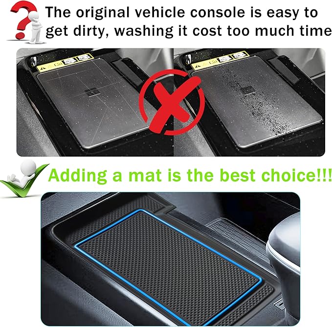 Wireless Charging Mat for 2025 2026 Toyota Camry Accessories Silicone Protective Pad Anti-Slip Center Console Phone Charger Pad Liners Anti-Scratch Heat Insulation Interior Decoration, Blue