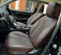 PINCTROT Car Seat Covers Front Set, Breathable Soft Pebbled Leather, Luxury Waterproof Seat Cushion, Airbag Compatible, Seat Protector Universal Fit Most Cars (Front Set, Coffee)