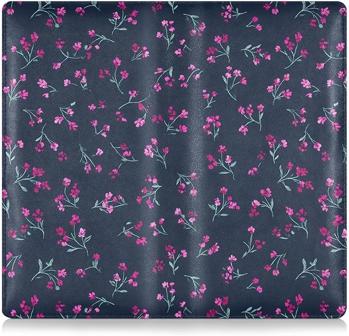 ALAZA Pink Purple Floral Car Registration and Insurance Card Holder Vehicle Glove Box Car Organizer Driver License Documents Holder Waller Case Organizers