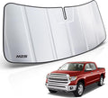 MZS Windshield Sun Shade Compatible with Tundra 2014-2021, Foldable Truck Sun Shade Shield with Storage Pouch, Front Window Visor Sunshade Accessories for Interior Protector