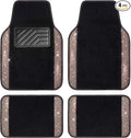 CAR PASS Bling Rhinestone Diamond Car Floor Mat, Crystal Sparkly Shining Glitter Carpet Waterproof Anti-Slip PVC Heel Pad, Universal for Interior Auto SUV,Sedan,Van,4pcs Girl Women Men, Champagne Gold