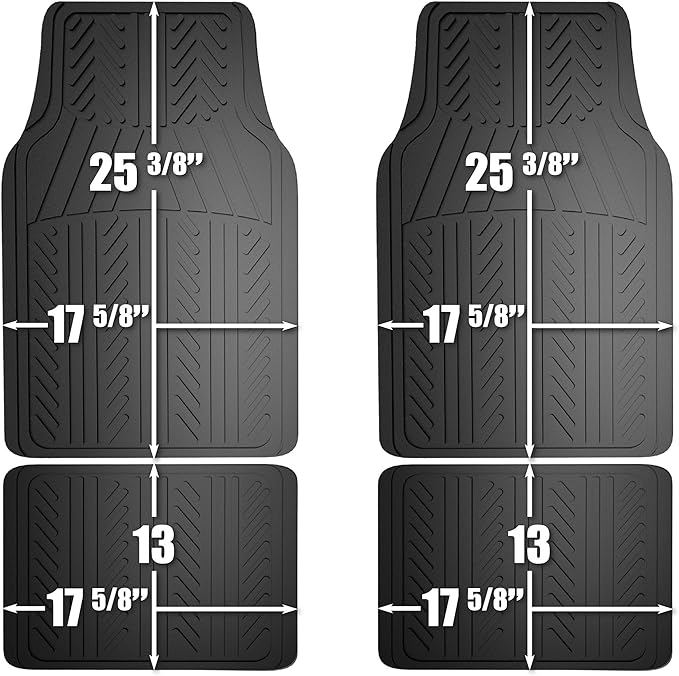 Armor All 78911 4-Piece Black Basic Rubber Floor Mat