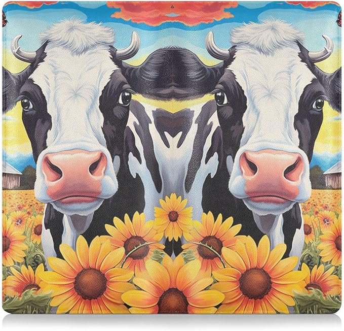 Cow Sunflower Farm Thanksgiving Car Registration and Insurance Holder Vehicle Glove Box Organizer Car Accessories Wallet Case for Women Men 202a1587