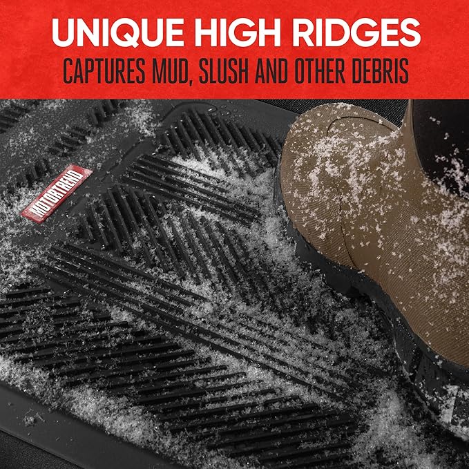 Motor Trend Heavy Duty Rear Back Seat Floor Mats 2nd or 3rd Row Floor Mat for Car, SUV & Van - All Weather SUV Black Runner Rubber Mat - Floor Runner Back Row Floor Mat Interior Accessories 57x15