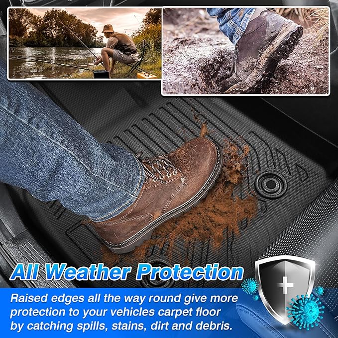 K4 Floor Mats - Car Mats for Kia K4 5 Seats 2025, All Weather Floor Mats and Cargo Liner for K4 Accessories, Heavy Duty Rubber Mats, Car Accessories