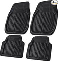 CAR PASS Leather Car Floor Mats -3D Waterproof All Weather Season, Universal Trim to Fit & Anti-Slip Burr Bottom Safety & Light Easy Clean Install for SUV Truck Auto & Durable Luxury (Black)