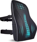 TULARIS Extra Dense Lumbar Pillow with Double Adjustable Straps - Ergonomic Lumbar Support Pillow for Office Chair, Car, Couch Firm Back Support for Lower Back & Spine Pain Relief Memory Foam Cushion
