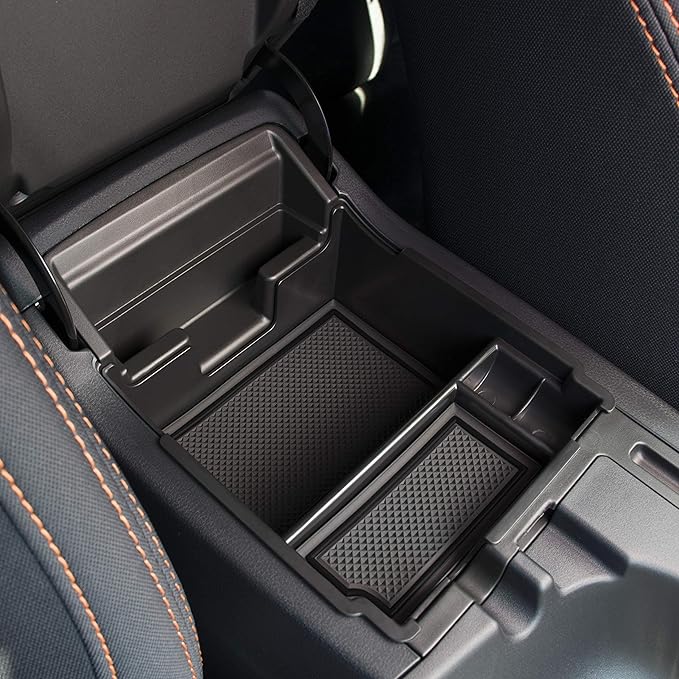 CupHolderHero Fits with Subaru Crosstrek 2018-2022 and Subaru Impreza 2017-2022 Premium Custom Interior Non-Slip Anti Dust Center Console Organizer Tray with Liner Mats, 3-pc Set (Solid Black)