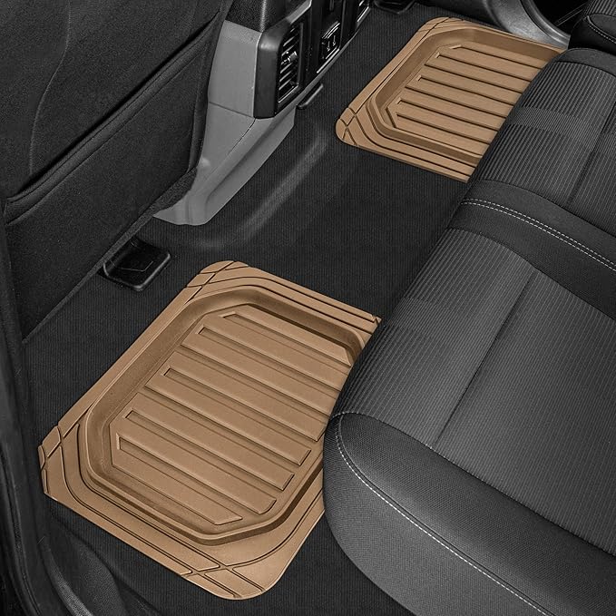 Cat® CAMT-9014 (4-Piece) Heavy Duty Deep Dish Rubber Floor Mats, Trim to Fit for Car Truck SUV & Van, All Weather Total Protection Durable Liners